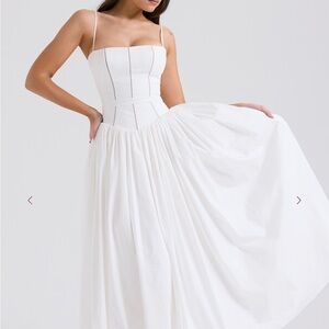 Elegant White Spaghetti Strap Dress